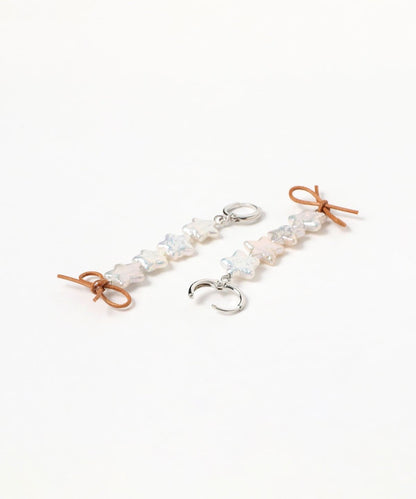 Ray BEAMS LOTUS PINK 星星珍珠 earrings