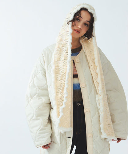 Ray BEAMS Crochet Hooded Scarf