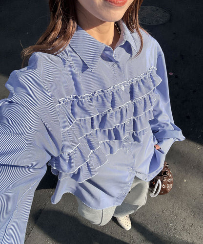 CIAOPANIC Ruffle Oversize Shirt - Image 4