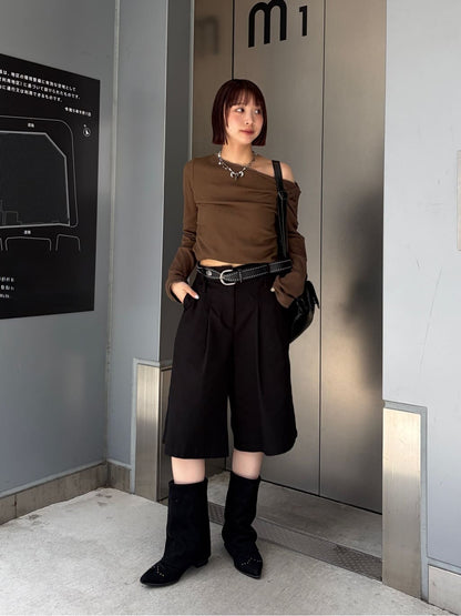 [Lace / 純色] Kastane 露肩紐扣Top - Image 45