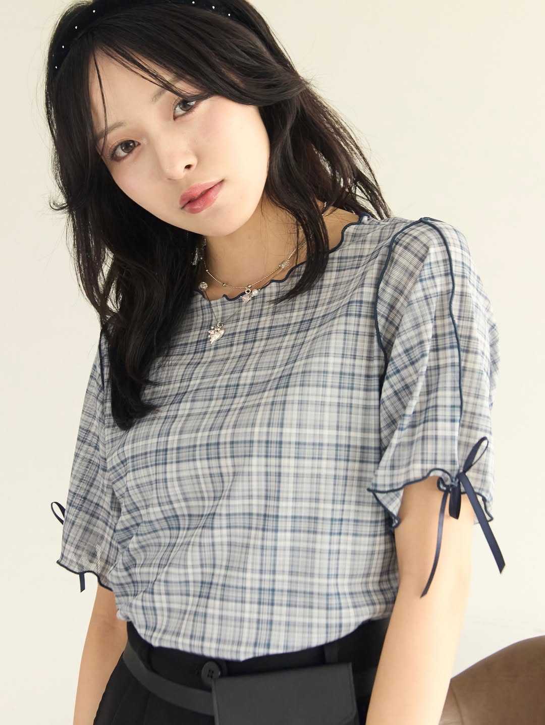 [短袖❣️]Kutir Ribbon sheer top
