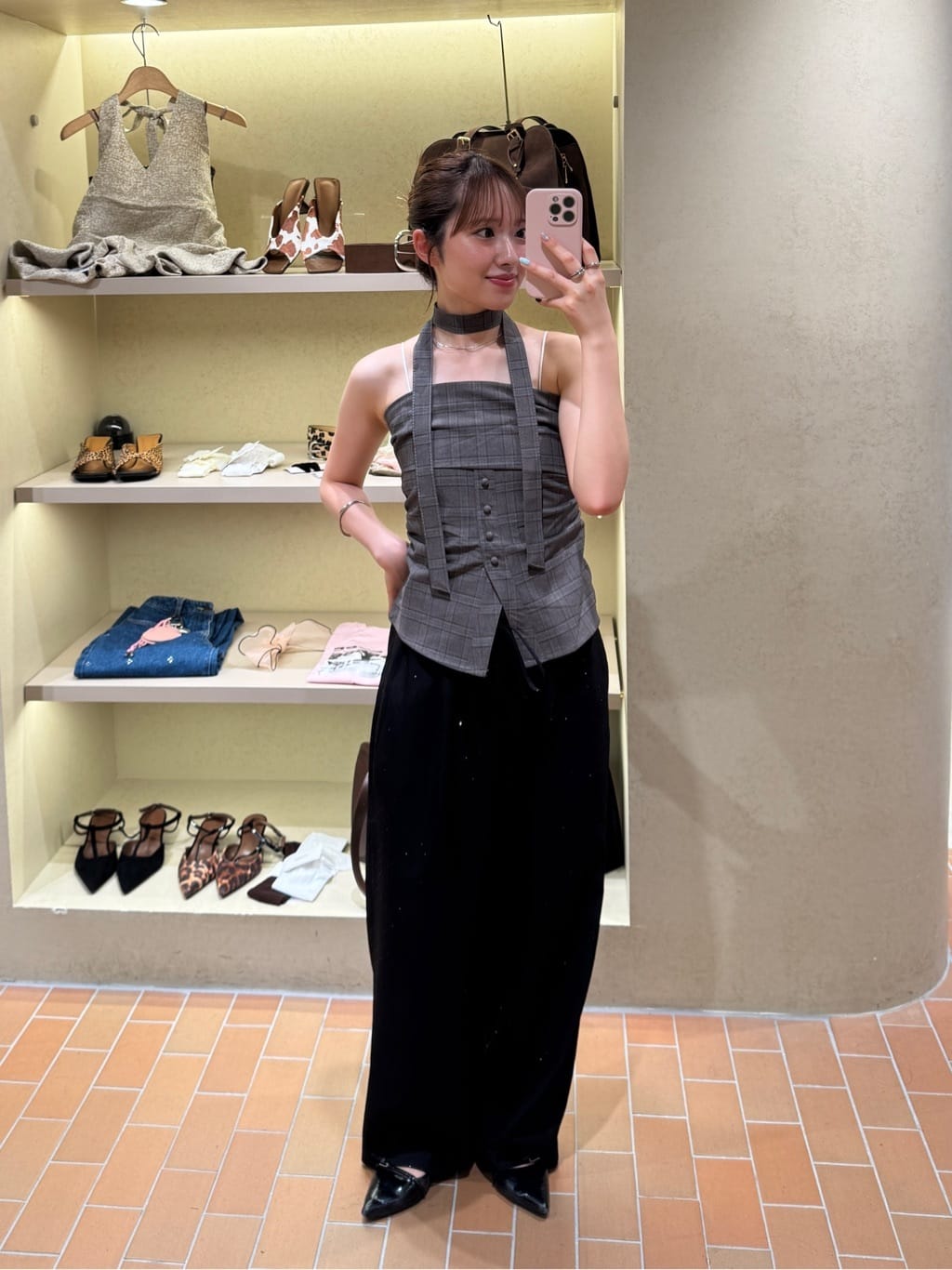 mystic 格紋bustier with choker - Image 46
