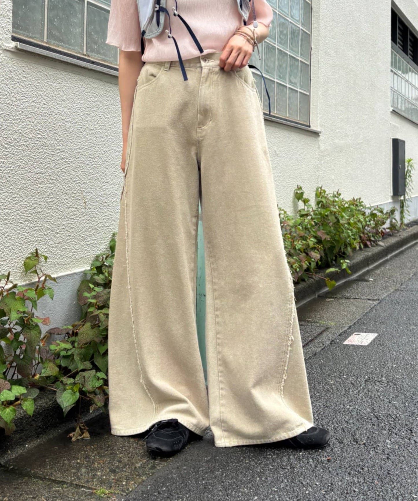 w closet Fringe baggy denim pants - Image 4