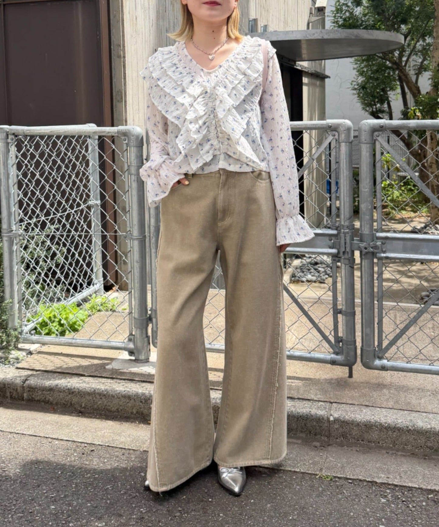 w closet Fringe baggy denim pants - Image 14