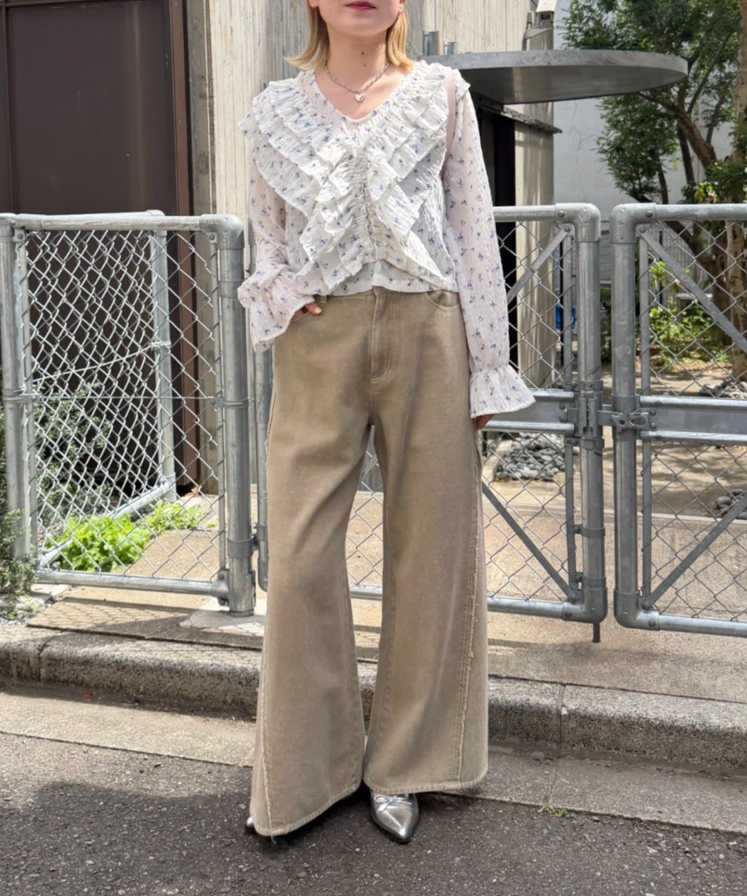 w closet Fringe baggy denim pants - Image 14