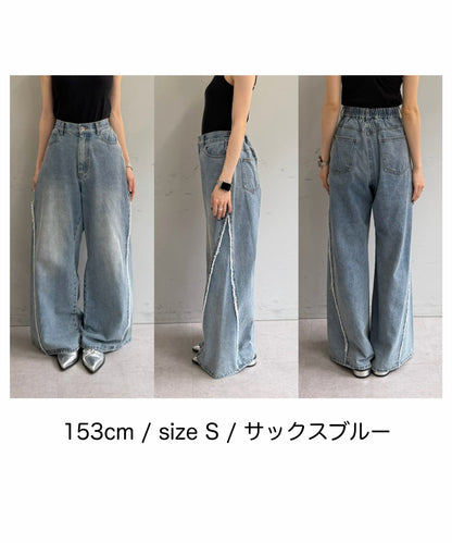 w closet Fringe baggy denim pants - Image 7