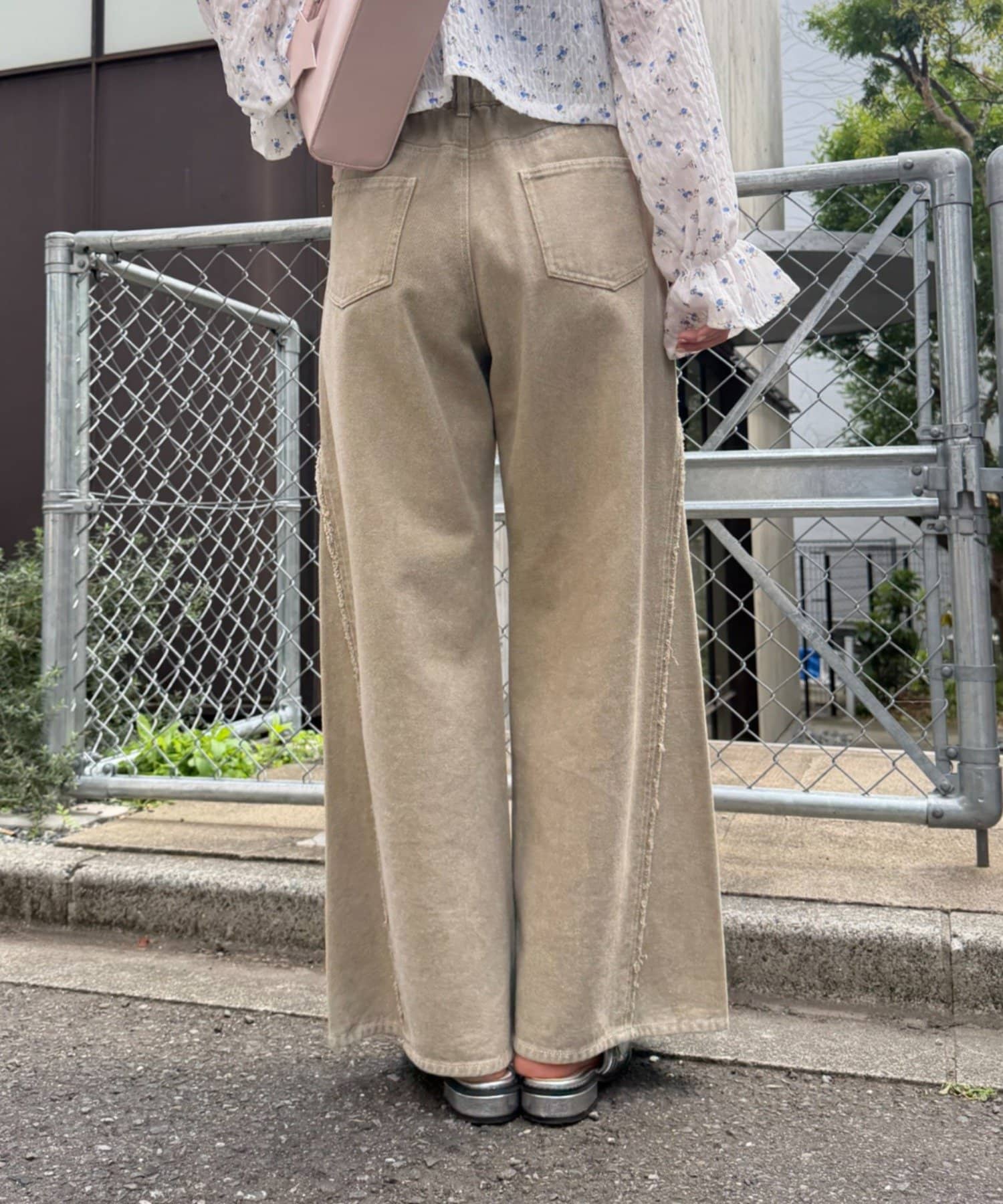 w closet Fringe baggy denim pants - Image 11