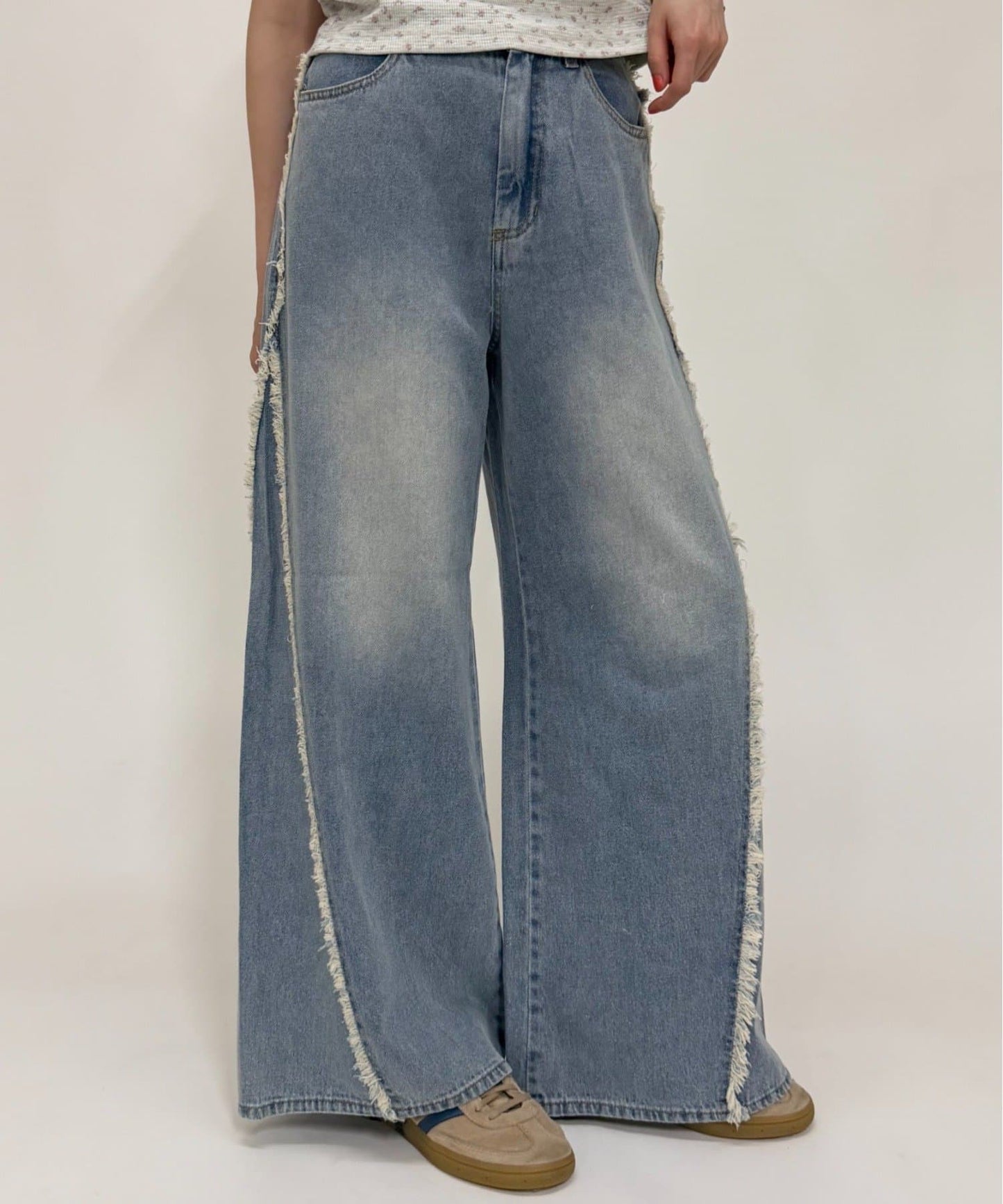 w closet Fringe baggy denim pants - Image 5