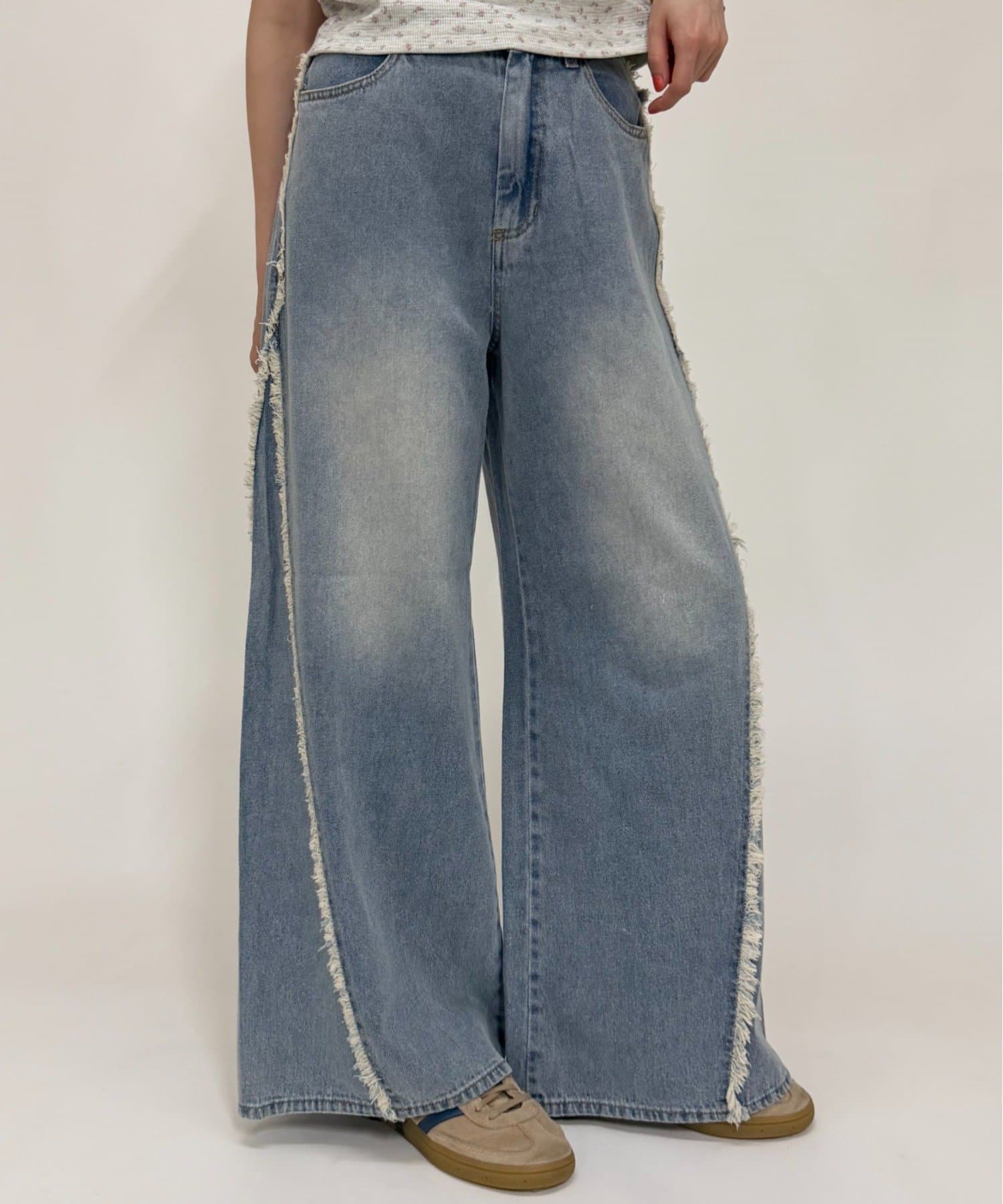 w closet Fringe baggy denim pants - Image 5