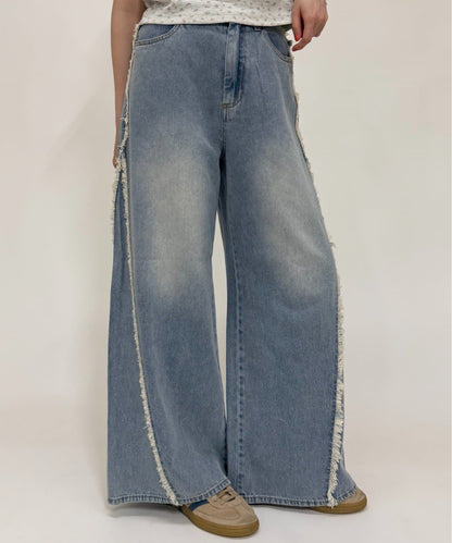 w closet Fringe baggy denim pants - Image 5