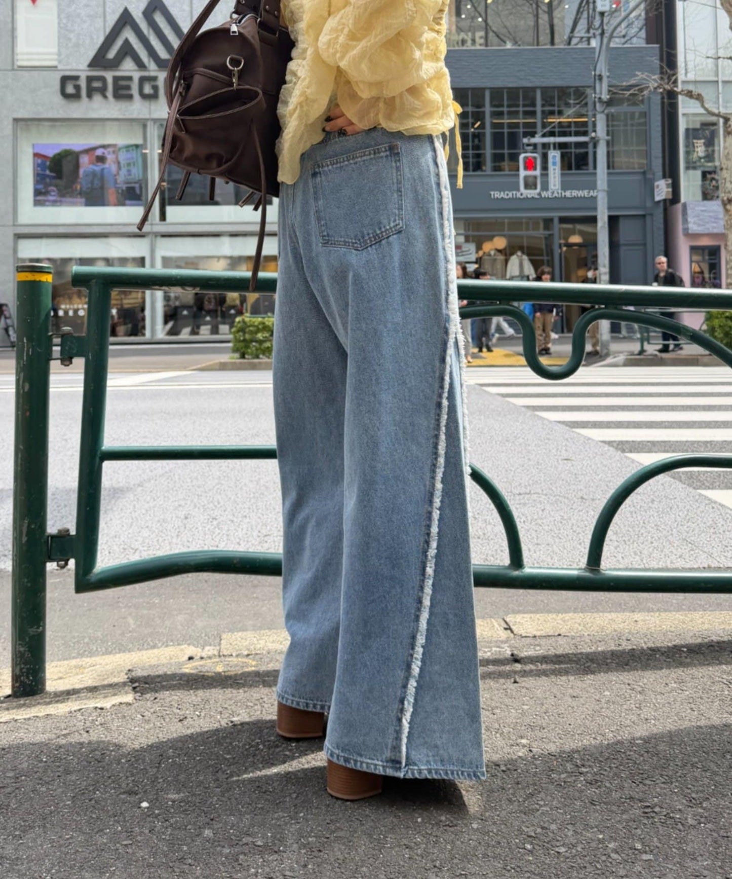 w closet Fringe baggy denim pants - Image 25