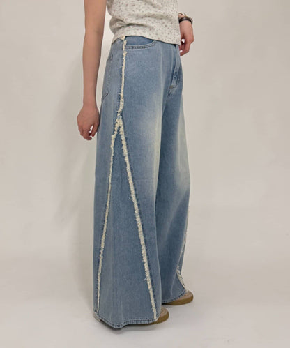 w closet Fringe baggy denim pants - Image 17