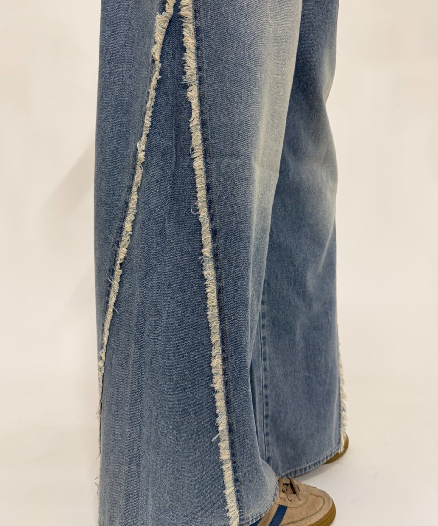 w closet Fringe baggy denim pants - Image 18