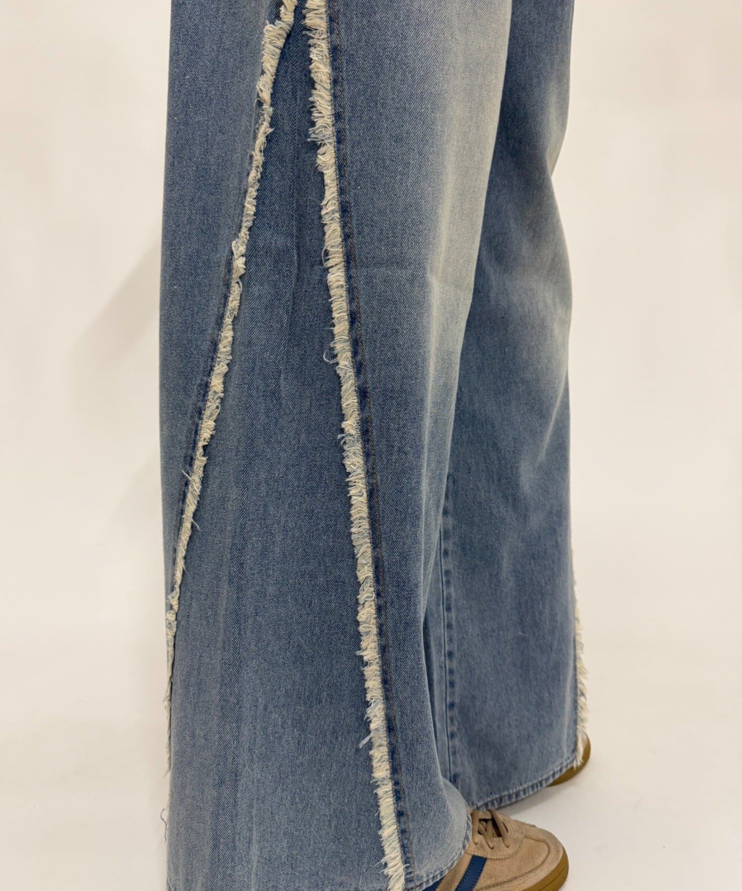 w closet Fringe baggy denim pants - Image 18