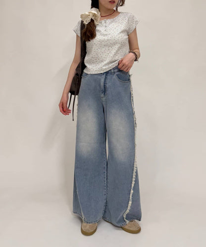 w closet Fringe baggy denim pants - Image 19