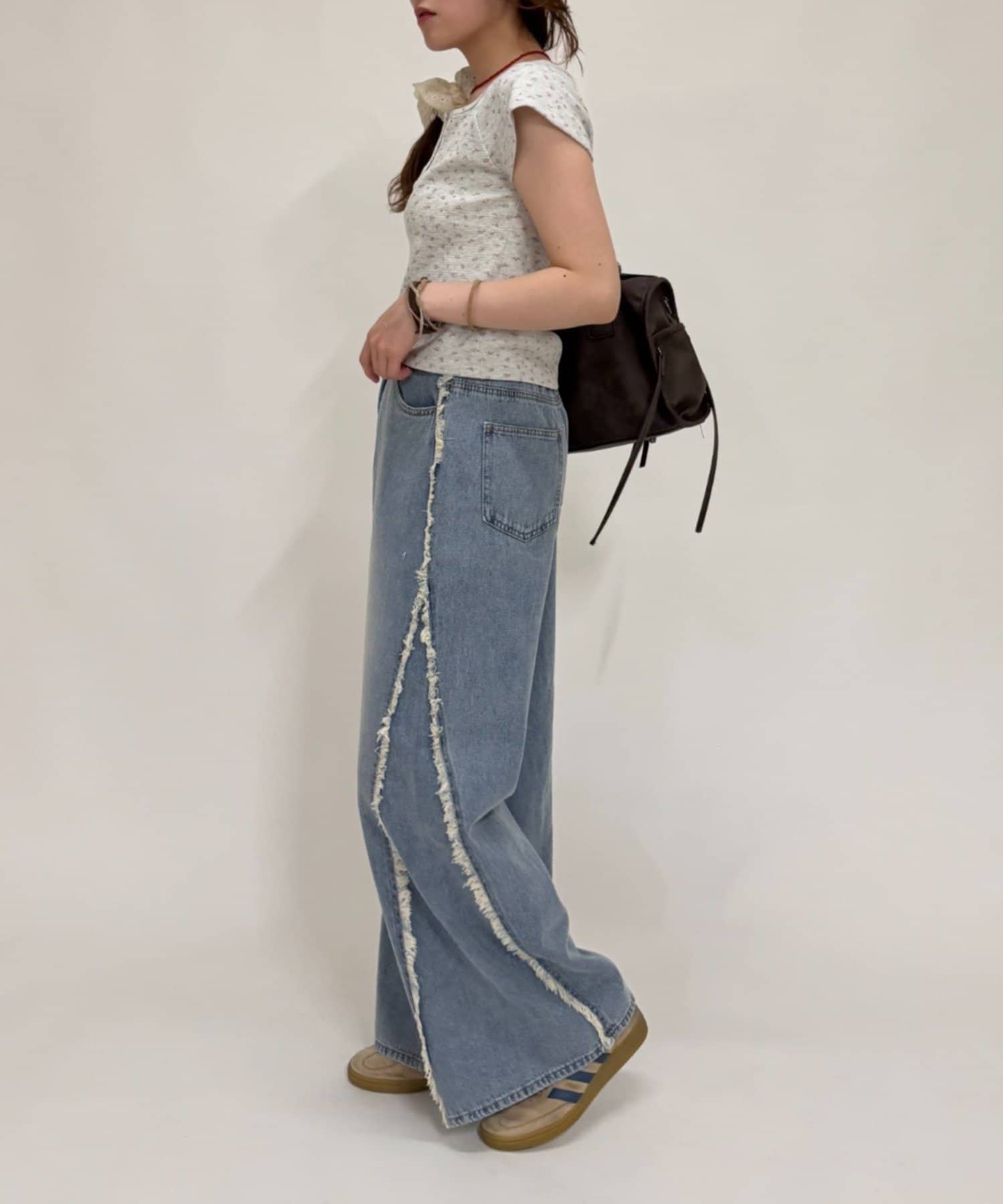 w closet Fringe baggy denim pants - Image 20