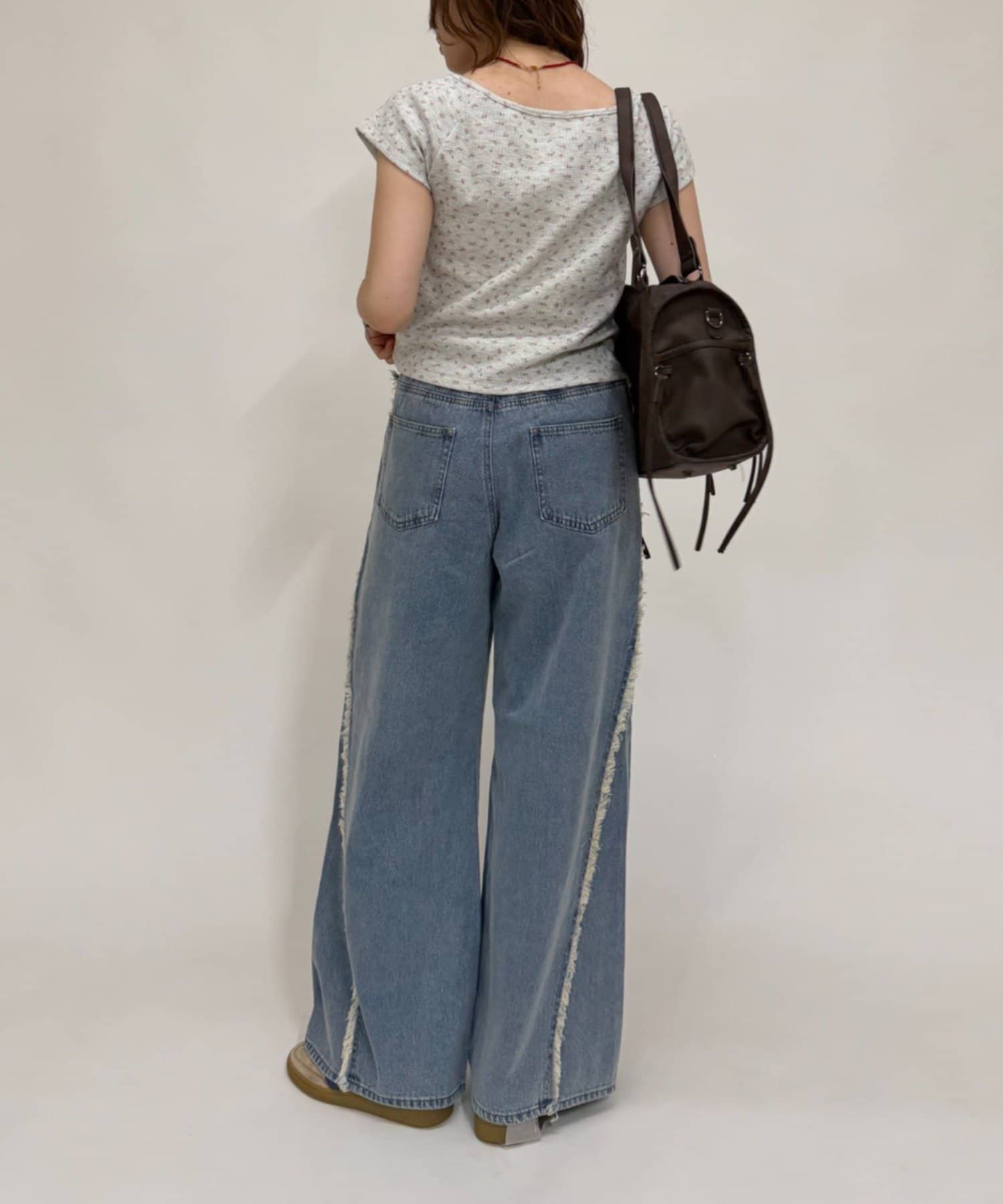 w closet Fringe baggy denim pants - Image 21