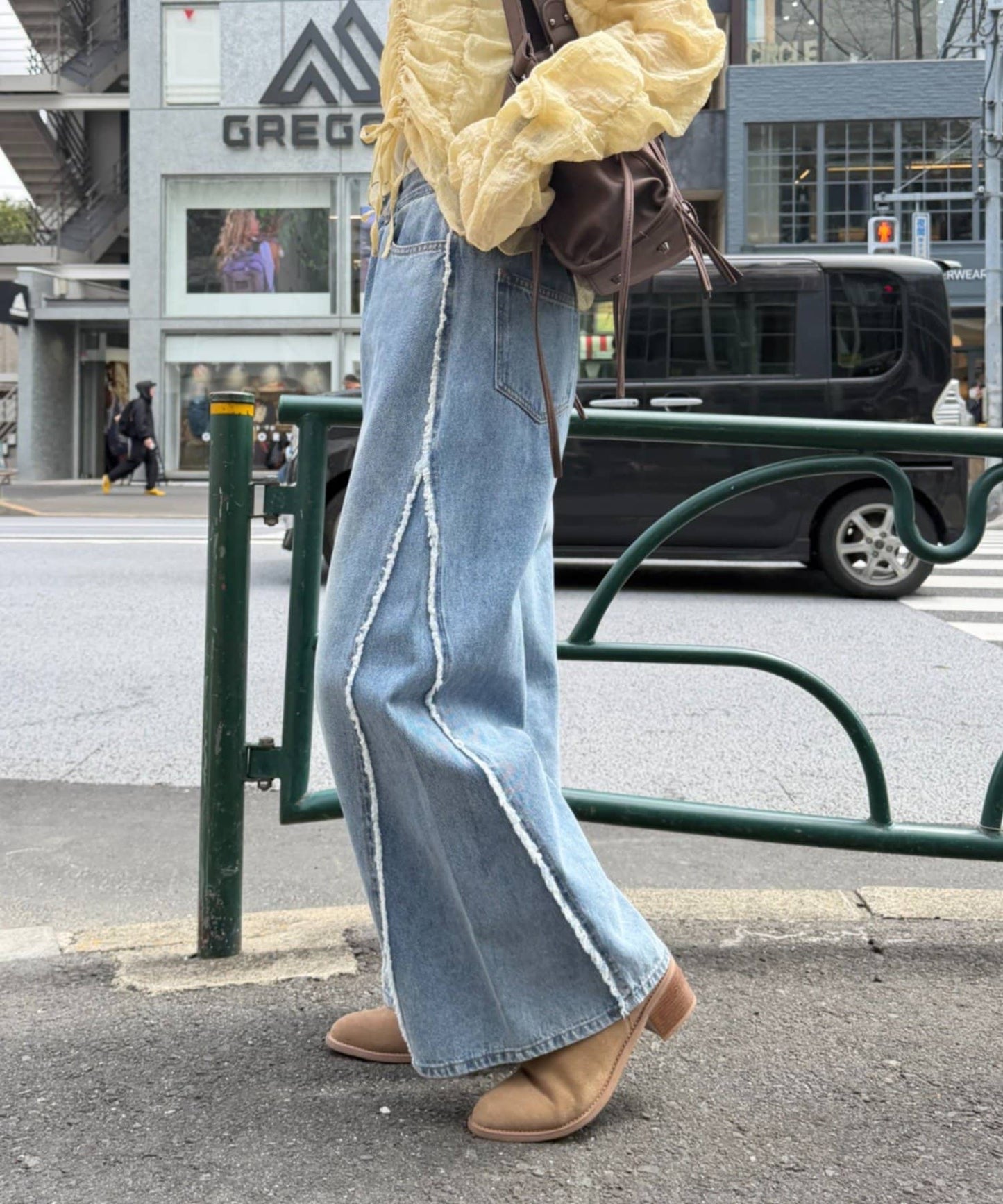 w closet Fringe baggy denim pants - Image 23