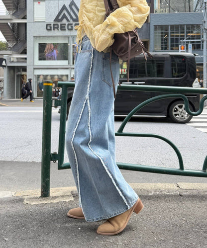 w closet Fringe baggy denim pants - Image 23