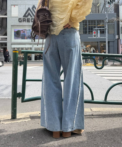 w closet Fringe baggy denim pants - Image 24