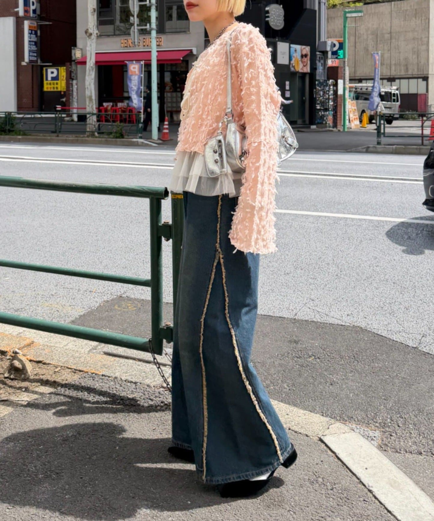 w closet Fringe baggy denim pants - Image 34