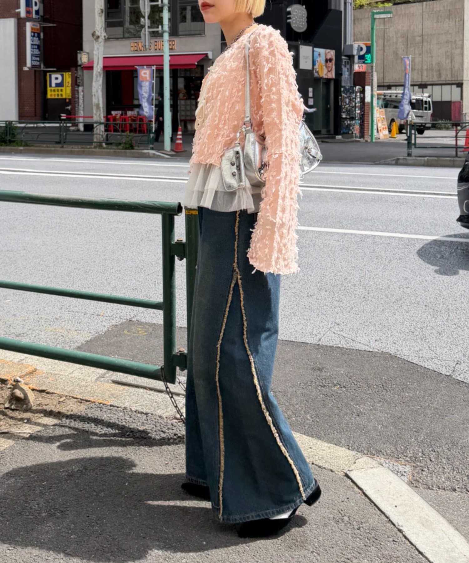 w closet Fringe baggy denim pants - Image 34