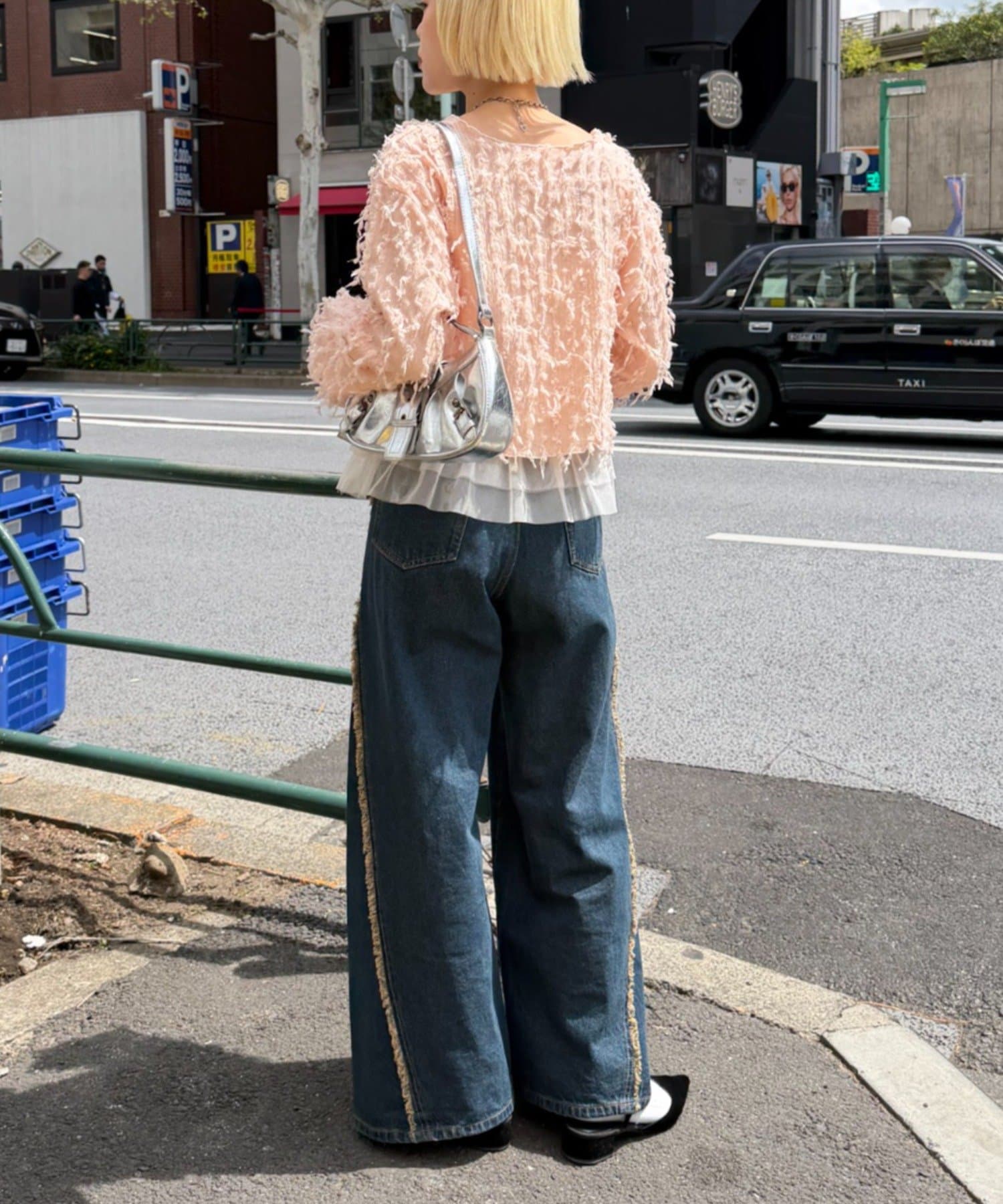 w closet Fringe baggy denim pants - Image 35