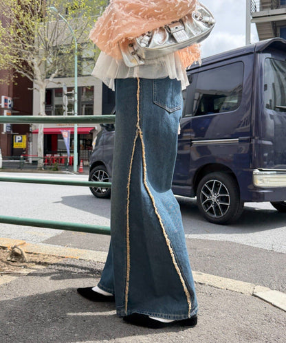 w closet Fringe baggy denim pants - Image 28