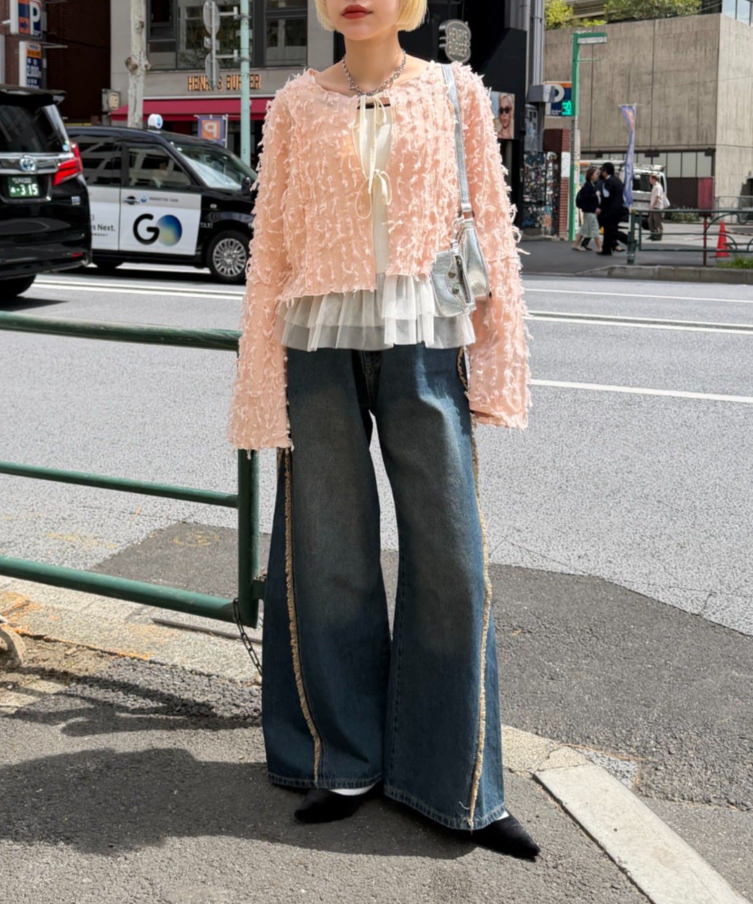 w closet Fringe baggy denim pants - Image 33