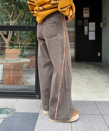 w closet Fringe baggy denim pants - Image 40