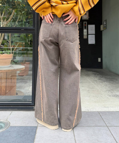 w closet Fringe baggy denim pants - Image 41