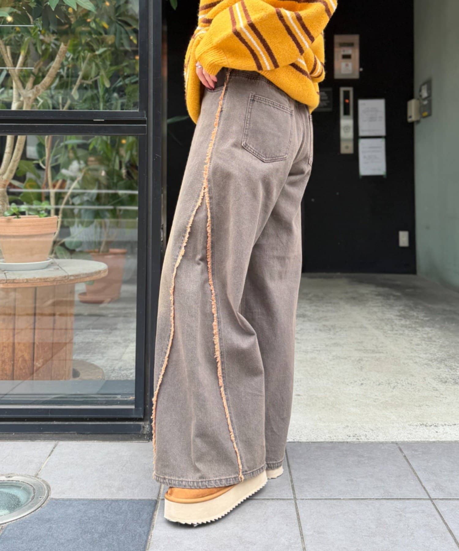 w closet Fringe baggy denim pants - Image 42