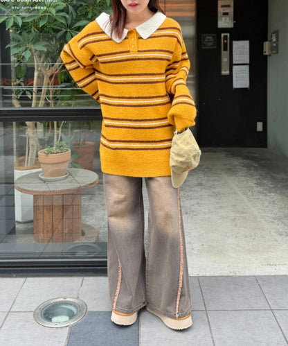 w closet Fringe baggy denim pants - Image 43