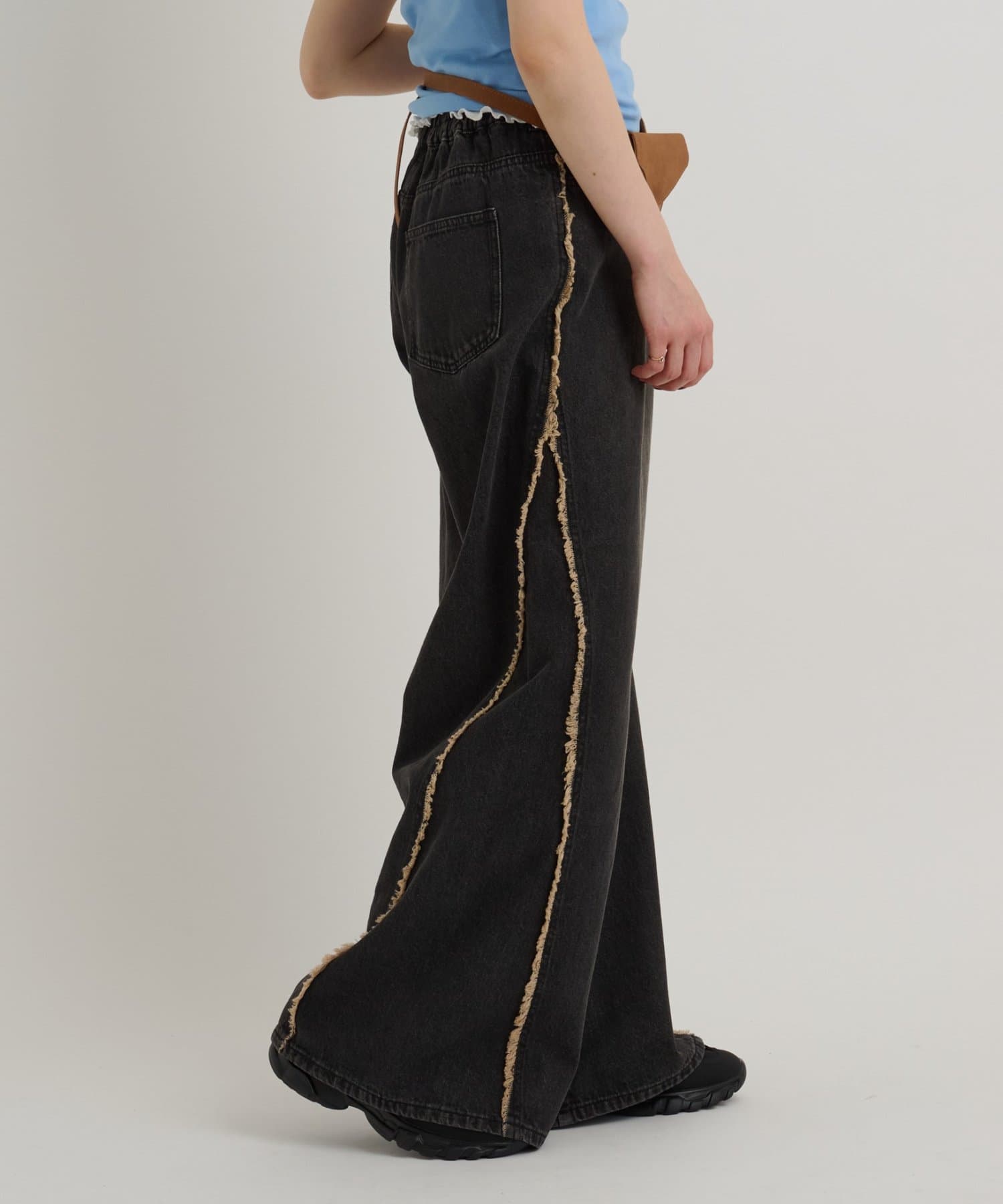 w closet Fringe baggy denim pants - Image 50
