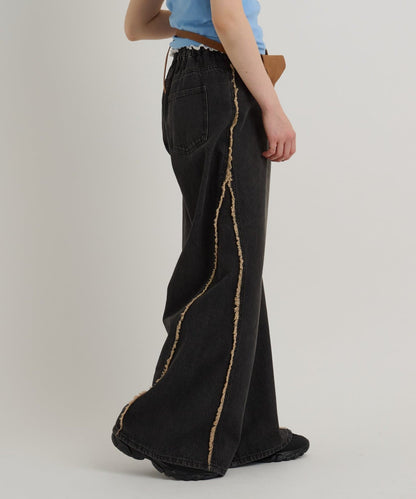 w closet Fringe baggy denim pants - Image 50
