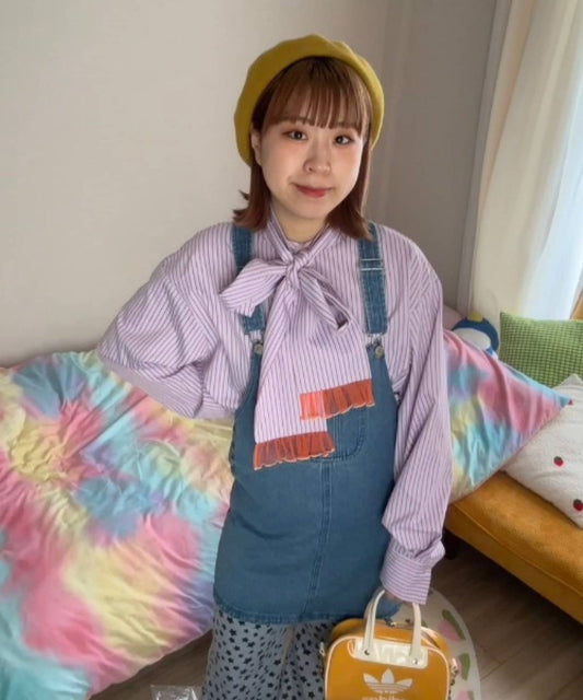 HELLO.SANFRANCISCO 直紋蝴蝶結襯衫 - Image 2