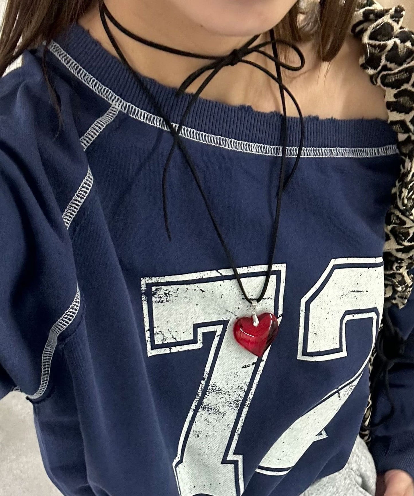 [現貨] Heart charm choker