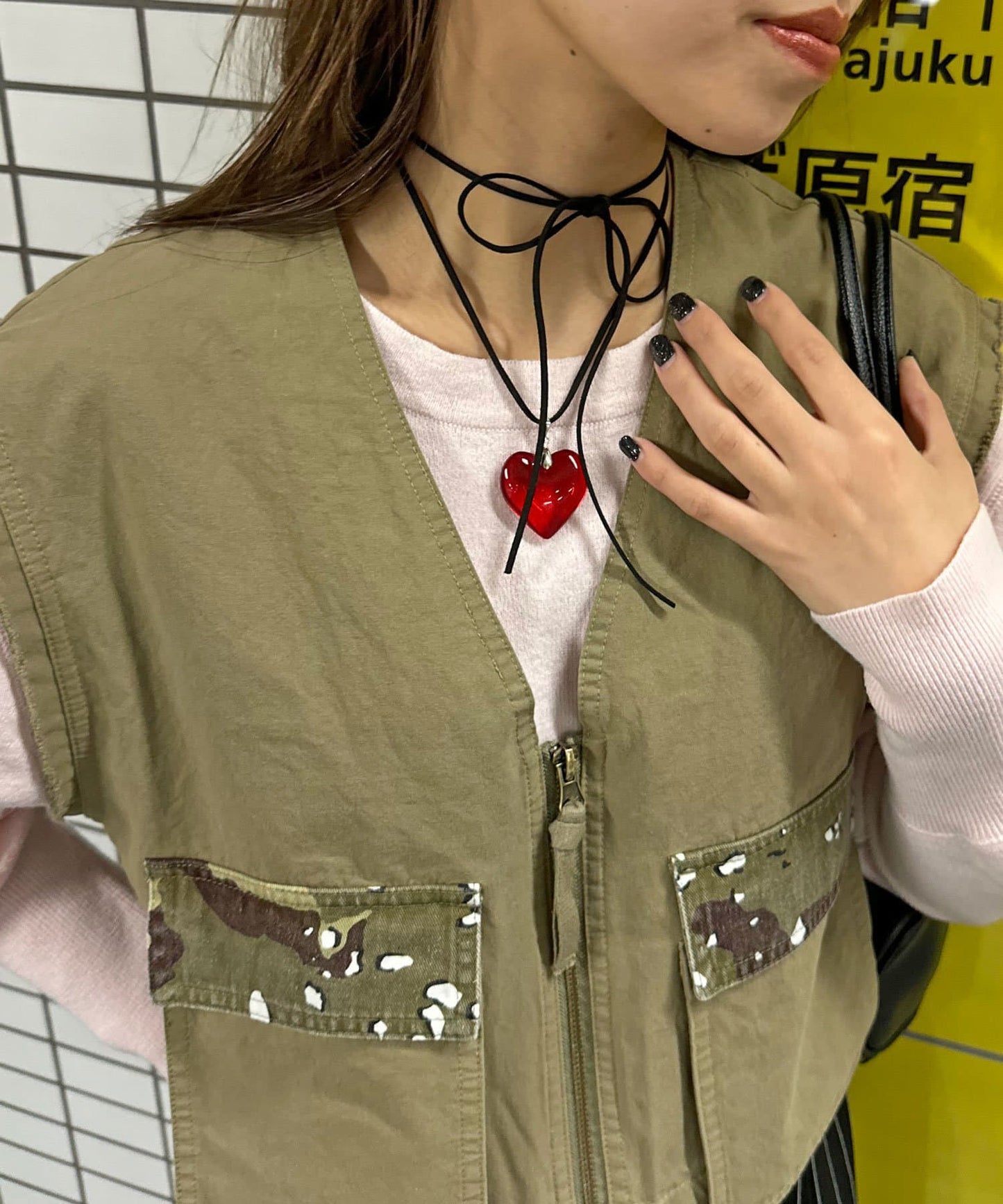 [現貨] Heart charm choker