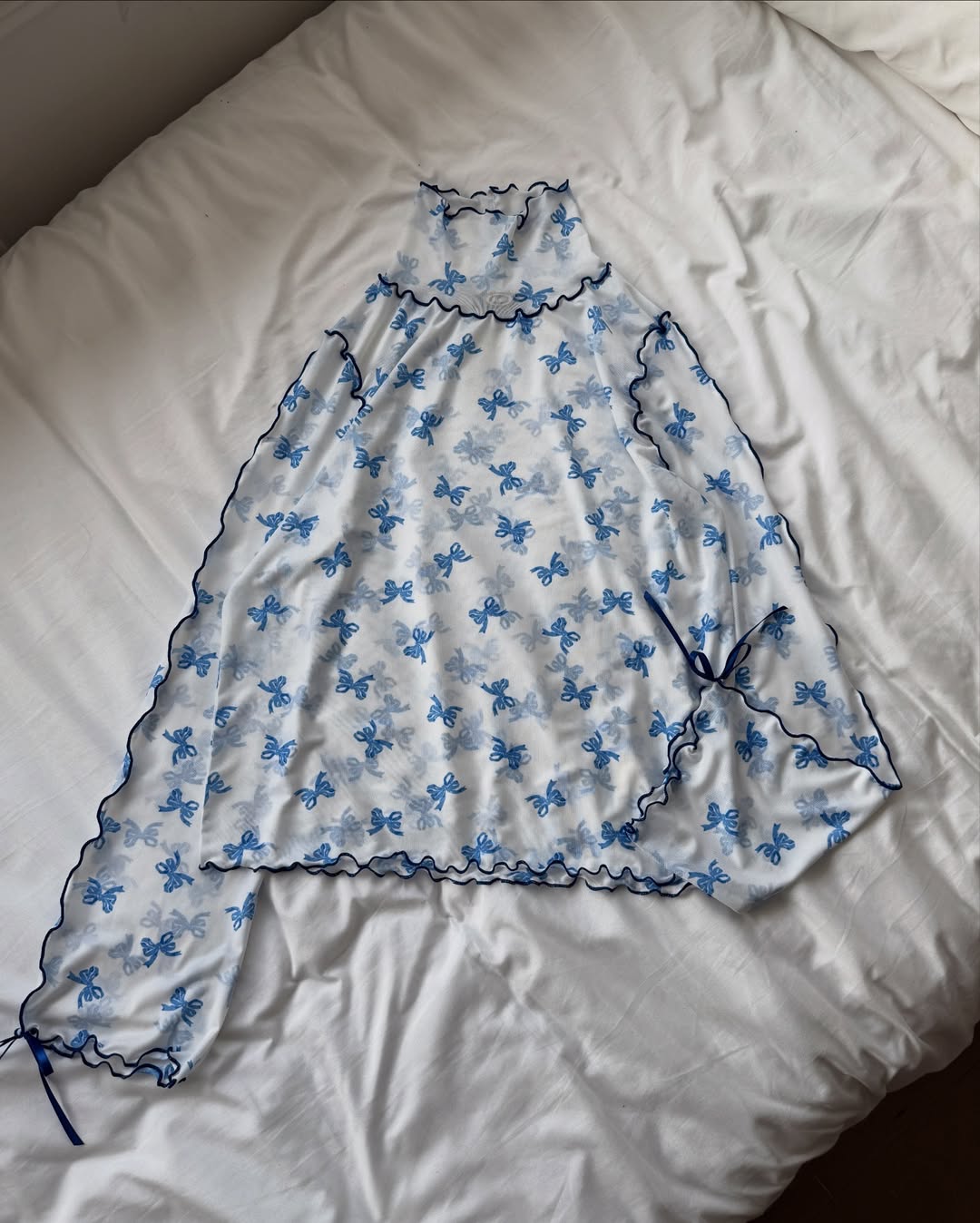 Kutir Ribbon高領sheer top