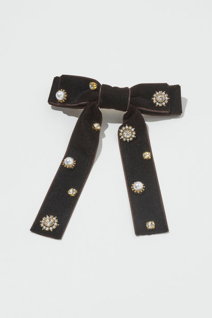 GOLDY Decorative Velour Ribbon Barrette