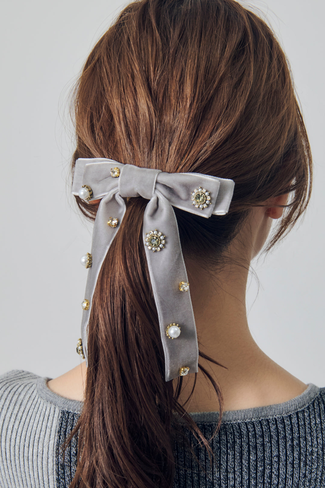 GOLDY Decorative Velour Ribbon Barrette