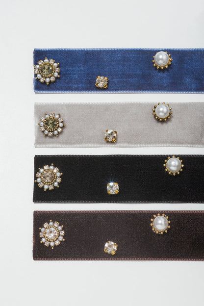 GOLDY Decorative Velour Ribbon Barrette