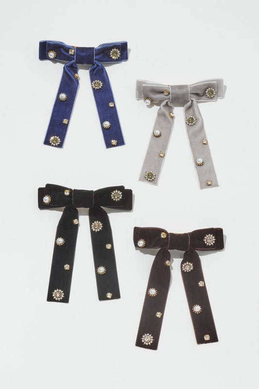 GOLDY Decorative Velour Ribbon Barrette