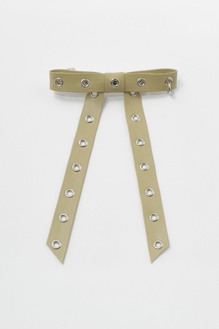 GOLDY Punched leather touch ribbon barrette