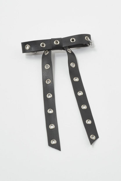 GOLDY Punched leather touch ribbon barrette