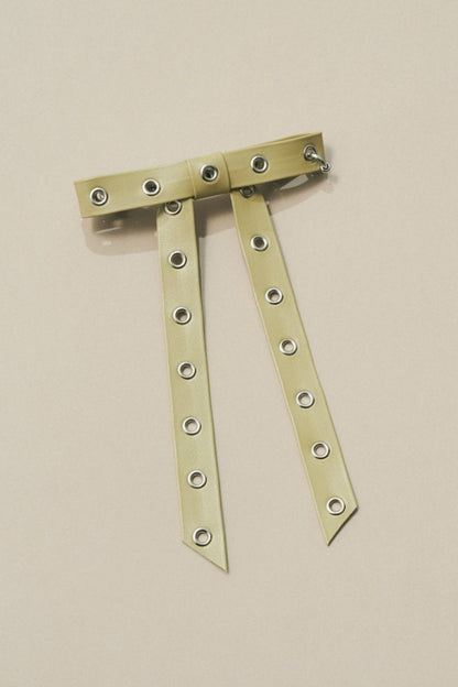 GOLDY Punched leather touch ribbon barrette