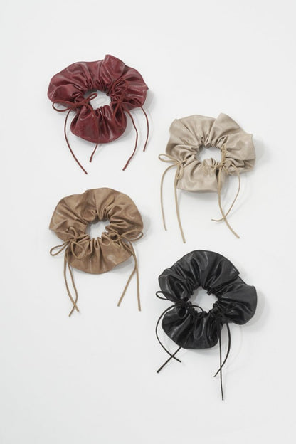 GOLDY Ribbon Hang Leather Touch 大髮圈