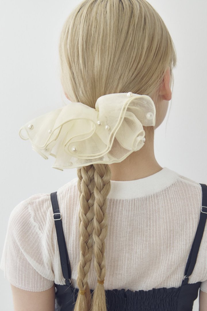 GOLDY 球形薄紗荷葉邊髮夾