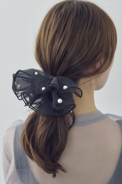 GOLDY 球形薄紗荷葉邊髮夾