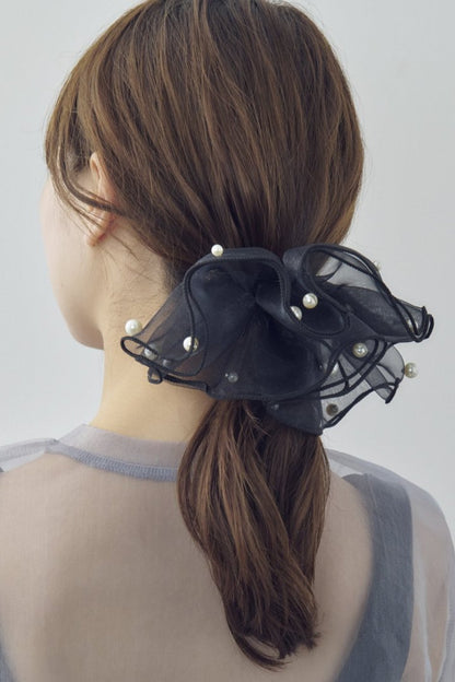 GOLDY 球形薄紗荷葉邊髮夾